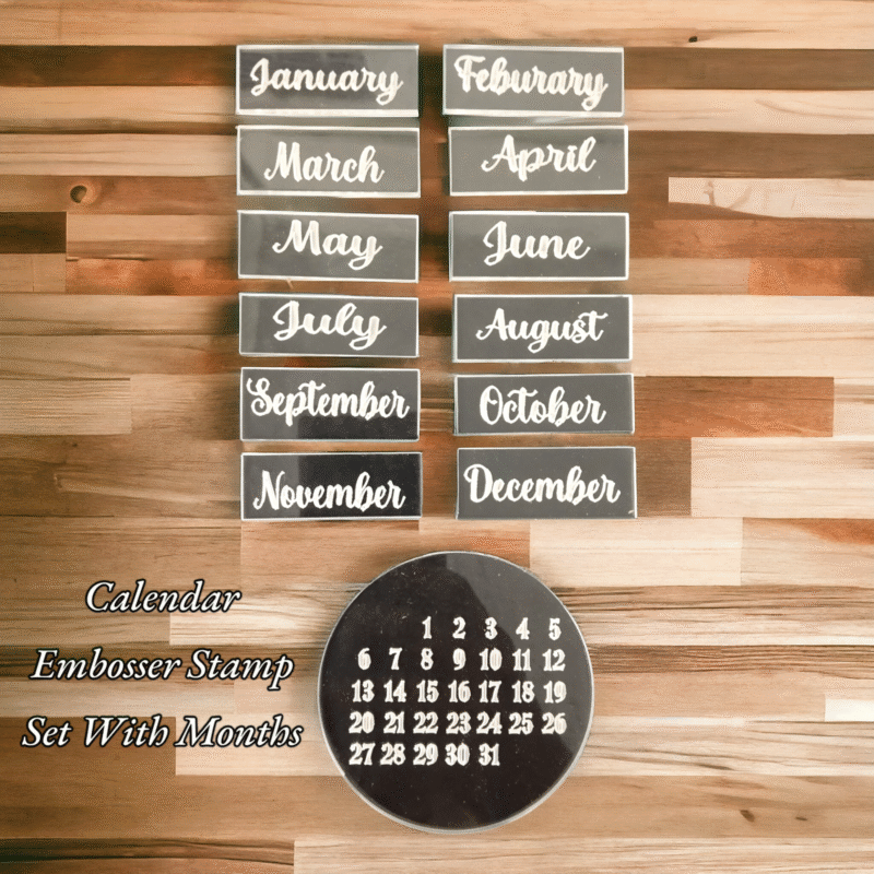 Calendar Embosser Stamp Set With Months