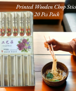Printed Wooden Chop Stick 20 Pcs Pack