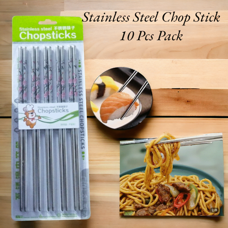 Stainless Steel Chop Stick 10 Pcs Pack
