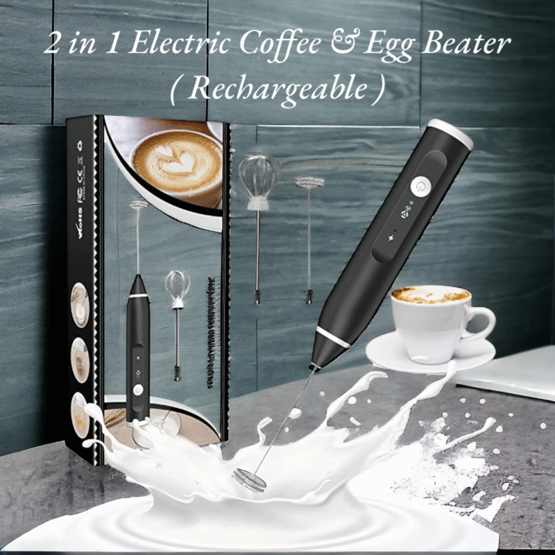 2 in 1 Electric Coffee & Egg Beater (USB Rechargeable)