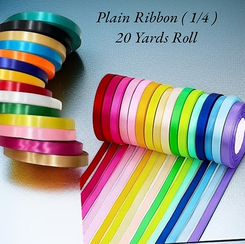 Plain Ribbon (1/4 Inch) 20 Yards Roll
