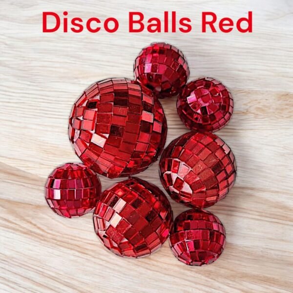 12 pcs disco balls in copper, red, purple, blue, green for cake decorations