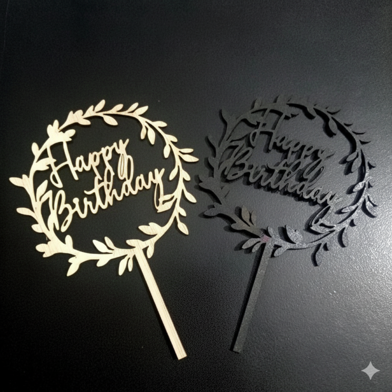 Wooden Topper WT # 13 (Happy Birthday)