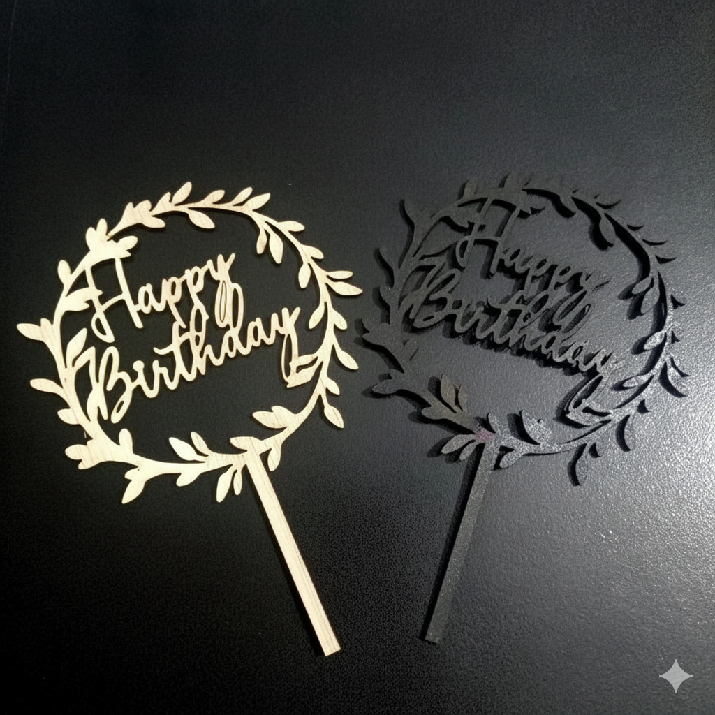 Wooden Topper WT # 13 (Happy Birthday)