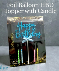 Foil balloon topper with candle
