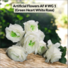 Artificial Flowers AF # WG1 (Green Heart White Rose)