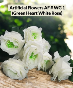 Artificial Flowers AF # WG1 (Green Heart White Rose)